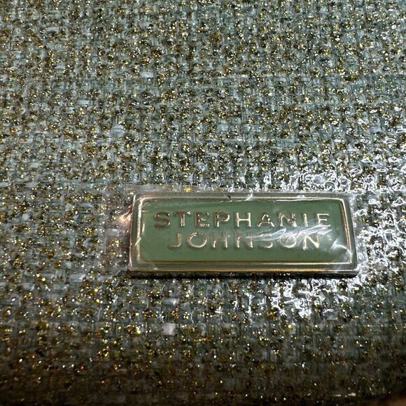 Stephanie Johnson Toiletry Bag Travel Green Gold Metallic Cosmetics NWOT - Picture 15 of 15